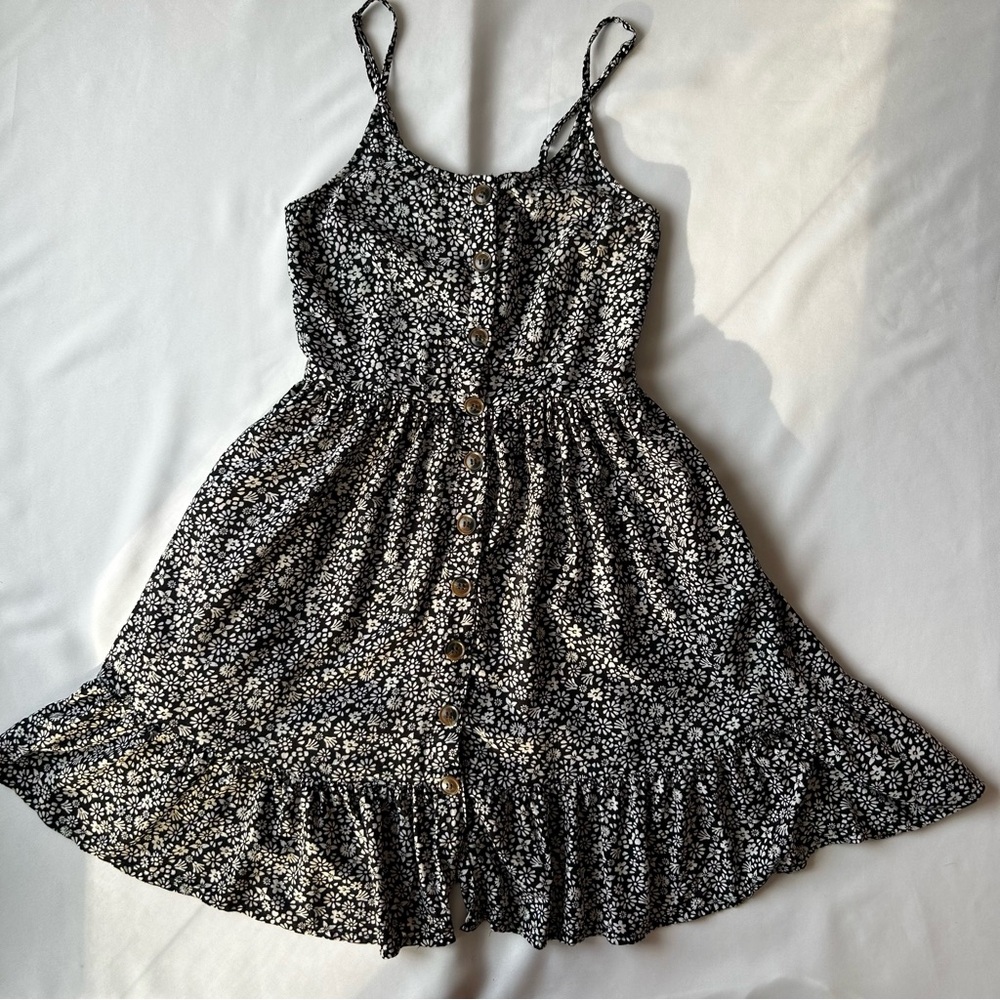 Floral Black Mini Dress